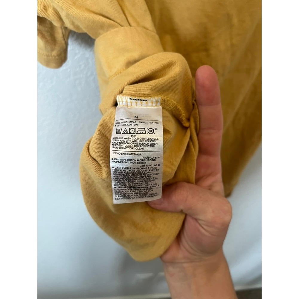 Old Navy Vintage Tee Mustard Yellow Cotton Short Sleeve Boxy Crop Top Womens M - Picture 3 of 6